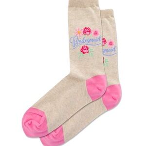 Bridesmaid Beige and Pink Socks